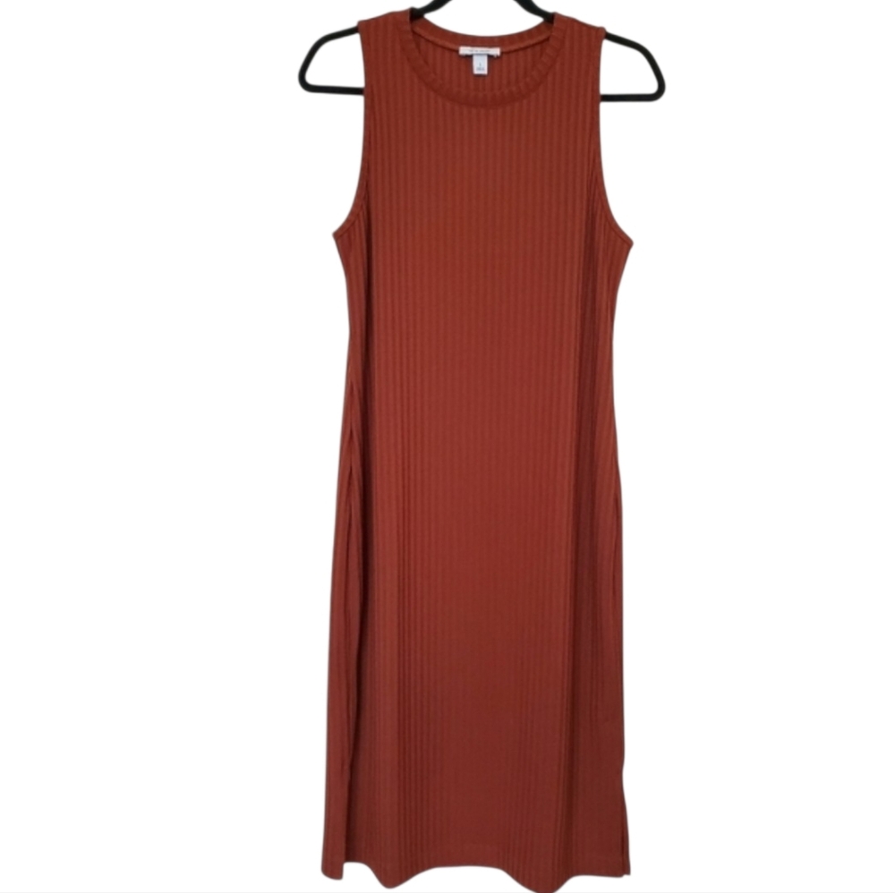 Nine West Sleeveless Ribbed Midi Dress